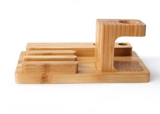 Natural Bamboo Apple Watch Stand & Mobile Phone Stand & Tablet Stand & Pen Holder & Charge Dock Holder for Apple