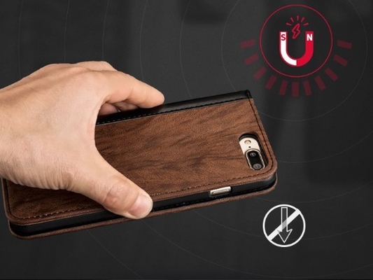 Mobile Business Phone Case Cover , Mobile Flip Cover Foldable With Wallet PU Leather