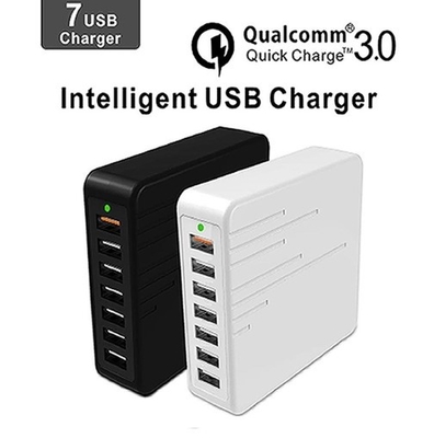Quick Intelligent Multi Phone Charging Plug With Seven USB Ports Device