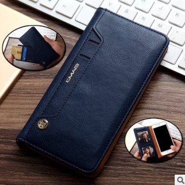 iPhone7 plus phone leather case buckle-free rotary adsorption card wallet protective sleeve apple 678